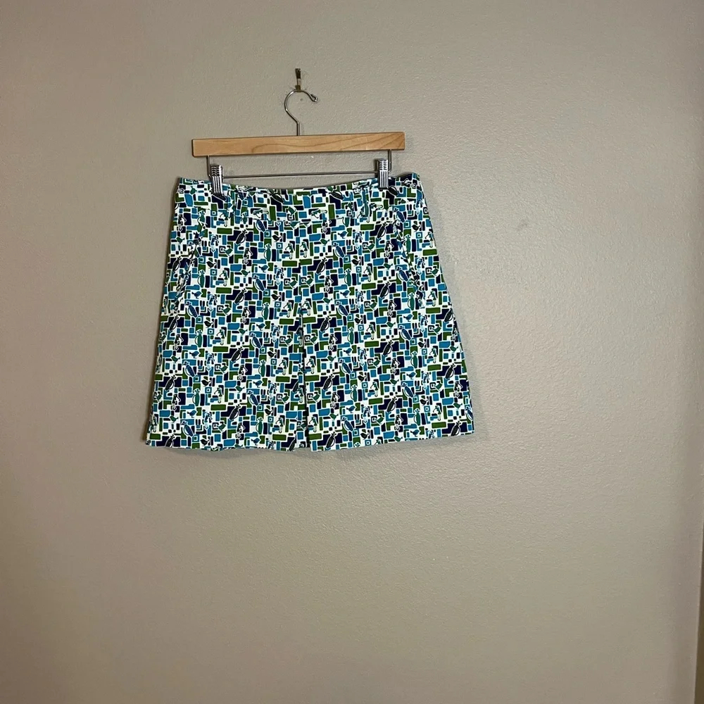 Liz Golf Midcentury Palm Sprigs Print Claiborne Skort/Skirt Size 12 - Picture 8 of 10